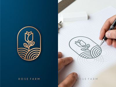 Rose Farm 3d animation artwork brand branding design farm flower graphic design illustration logo logodesign motion graphics rose simple ui vector