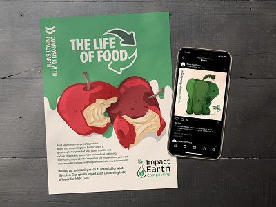 The Life of Food Composting Campaign design flyer illustration social