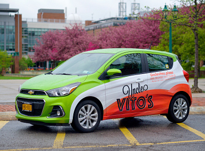 Uncle Vito's Pizza Car Wrap branding design