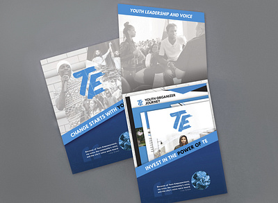 Donation Campaign, Teen Empowerment branding design folder poster