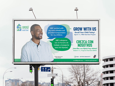 Grow with Head Start Billboard action for a better community creative direction design head start