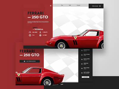 Ferrari - UI Design Experiment car ferrari minimalist red ui ux web webdesign