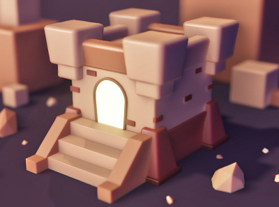 3D - Sand Castle 3d 3d modeling blender blender3d design lowpoly minimalist