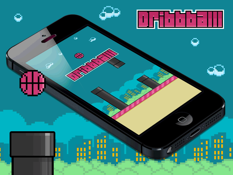 Dribbball 8bit animation app art basketball dribbball flappy bird gif iphone pink pixel pixel art