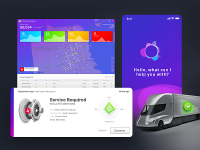 Dribble Connectscreen application assistant connect iot trucking