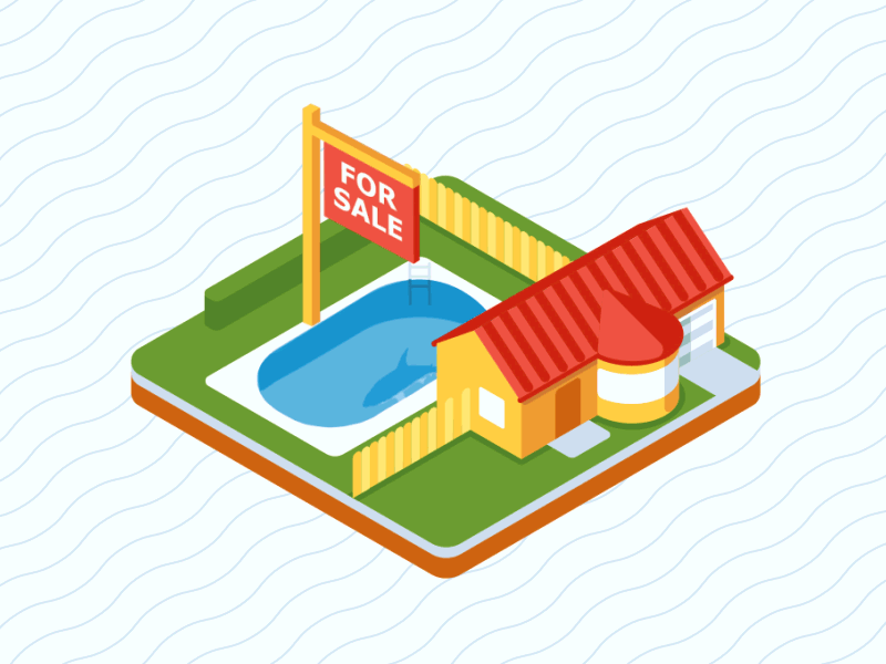 Danger For Sale 2.5 d after effects c4d danger for sale house isometric rent shark waterpool