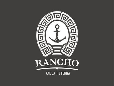 Racho ancla Eternal anchor anchor logo branding design flat horseshoe logo typography