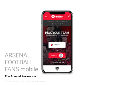 Arsenal design football football app sport ui ux design