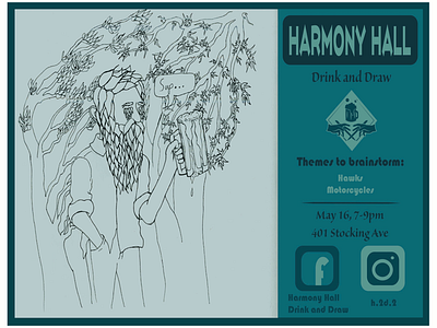 Harmony Hall Drink and Draw poster
