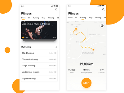 Sport app ui