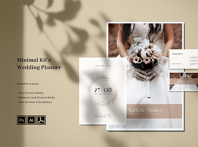 Minimal Wedding Photography Kits business card elegant flyer invitation kit luxury minimal minimalist modern photography print template professional simple template wedding