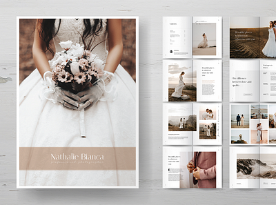 Wedding Photography Portfolio Brochures brochure clean elegant luxury minimal minimalist photography print print template simple template wedding weddings