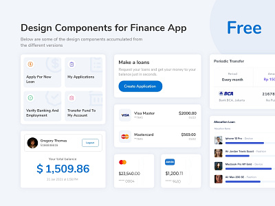 Finance App Components bank bank app banking app branding dashboard design design design component mobile design mockup typography ui ux designer uikit website