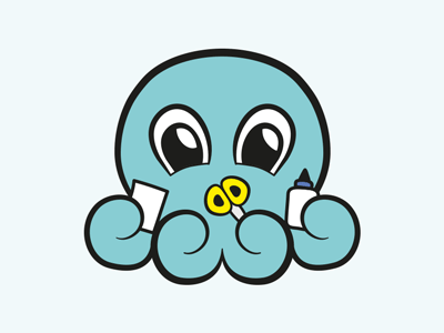 Printopus Eye Animation animal animation blink character cute eye gif identity logo mark mascot octopus