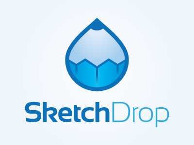SketchDrop design domain drop logo pencil sketch water