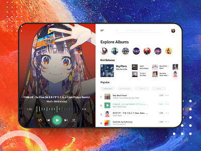 Music Streaming IPad App anime clean ui ipad music app music streaming tablet uiux vector
