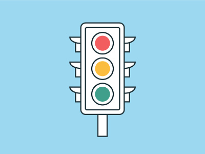 Traffic Light Icon flat go icon illustration light lines minimal simple stop stroke traffic
