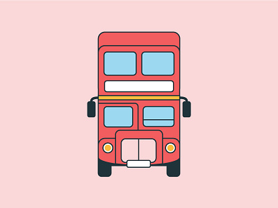 Double-Decker Bus Icon bus double decker flat glyph icon illustration line london minimal simple stroke traffic