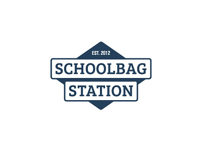 Schoolbag Station 2 backpack bag branding flat icon identity illustration logo modern school station