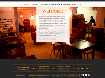 Home Page bistro clean elegant flat layout minimal restaurant ui ux web website welcome