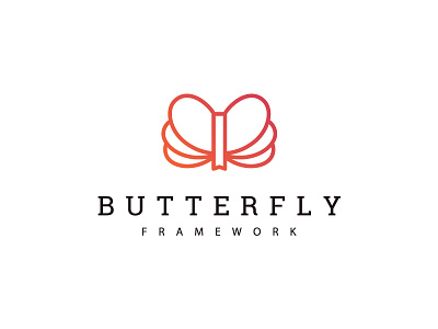 Draft for Butterfly Framework branding butterfly framework gradient identity logo mark minimal sign symbol