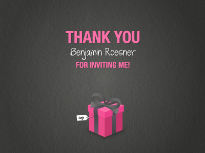 My welcome shot :) box debut dribbble first gift icon invitation invite ribbon shot thanks thankyou
