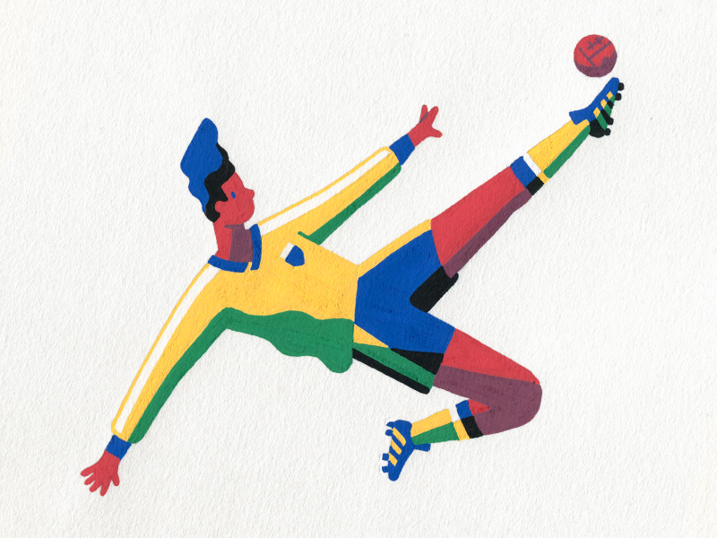 Futbol art artist football hand drawn illustration illustrator posca sports striker world cup
