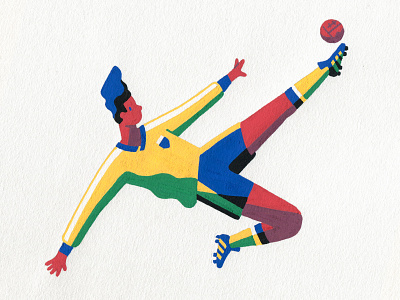 Futbol art artist football hand drawn illustration illustrator posca sports striker world cup