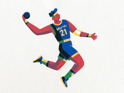 Hang Time art basketball character design colour hand drawn illustration illustrator slam dunk sport