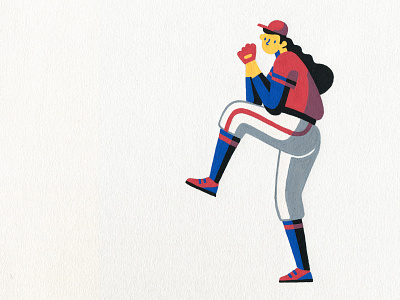 Pitch art artist baseball illustration illustrator lady pitcher sport sports woman