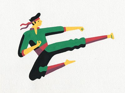 Yoko tobi geri art artist illustration illustrator karate kick martial arts posca taekwondo
