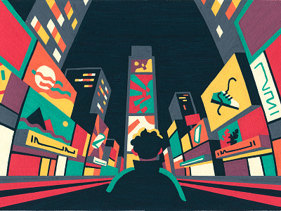 Sometime. Someplace. art artist city illustration illustrator new york new york city nyc posca times square