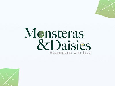 Monstera & Daisies Logo branding branding logo custom logo design graphic design green logo leaf logo logo logo design logo designer minimal