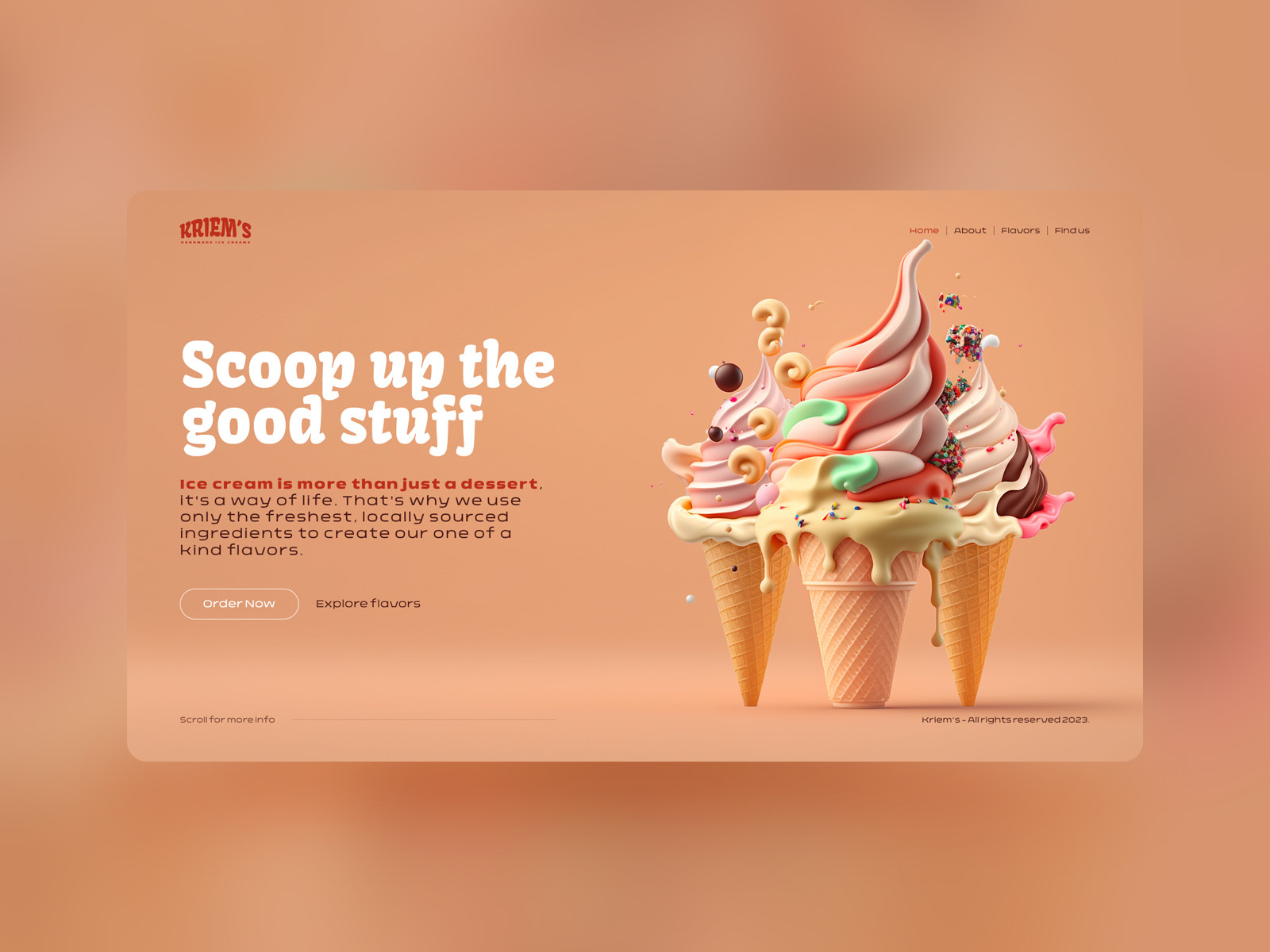 Kriem's ice creams hero section by Igor Maric on Dribbble
