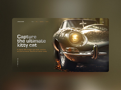 Fictional Jaguar hero section car cars design graphic design hero hero design hero section homepage illustration jaguar ui ui design uidesign uiux web design webdesign