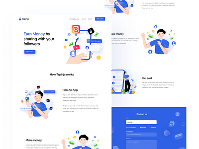 Tapinja Landing page UI