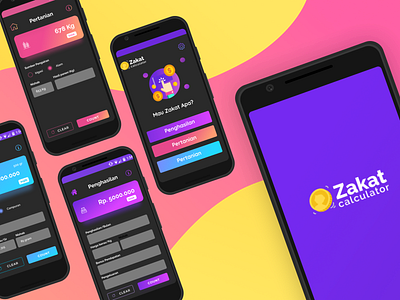 Zakat Calculator [Night mode] abstract app branding design graphic design icon illustration illustrator photoshop poster random shots trending typography ui uiux ux web web design website