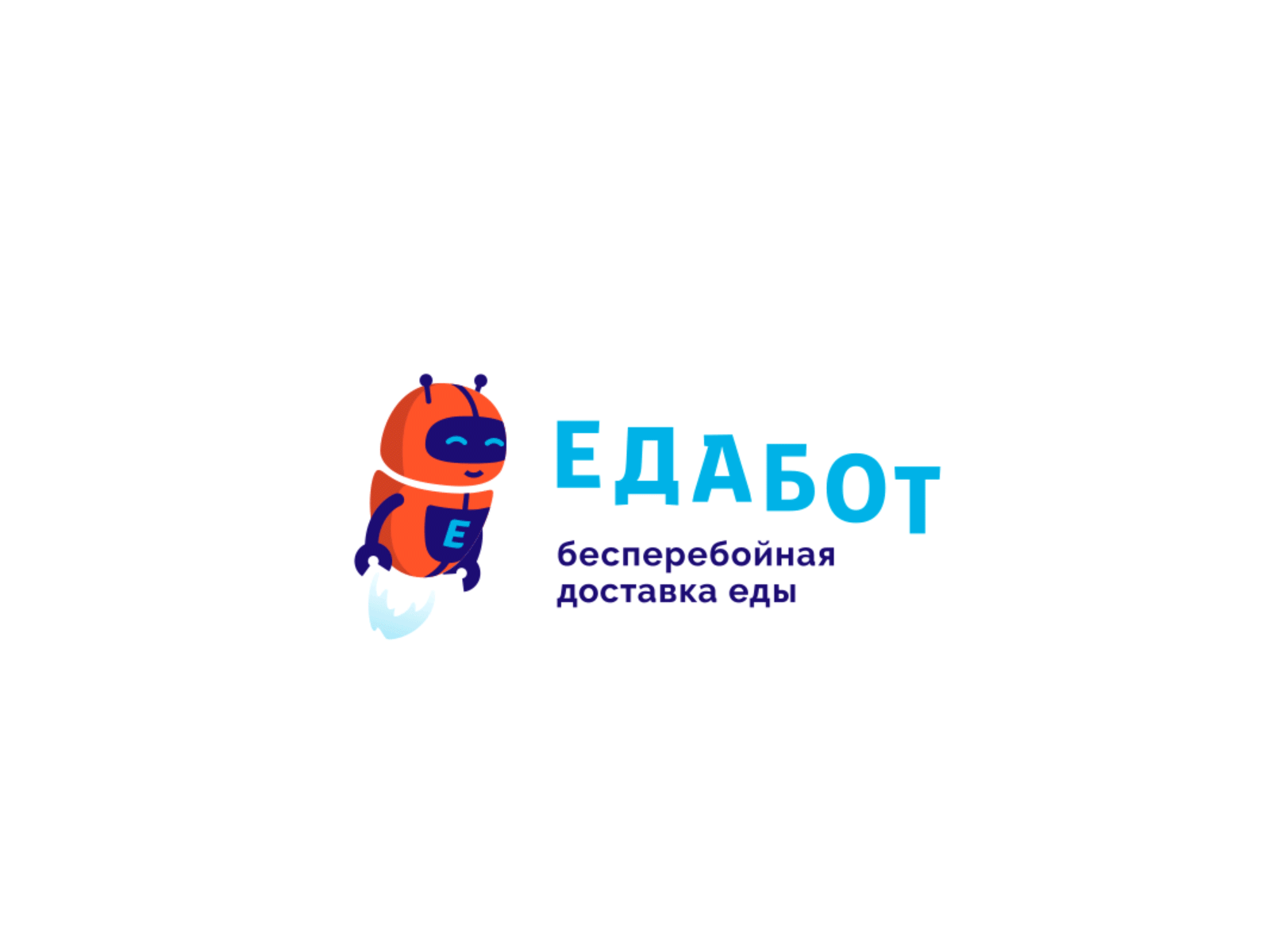Edabot logo animation after effect animation bot character character animation delivery food illustration logo animation logo reveal looped robot