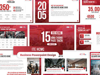 ITE HCMC Powerpoint Design business design graphic design hcmc hibiscus inspiration ite minimal modern motion graphics power point powerpoint pptx red simple slide template