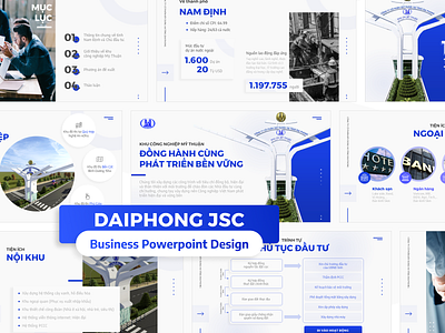 Dai Phong JSC Powerpoint Design blue business daiphong design graphic design inspiration minimal modern motion graphics power point powerpoint ppts simple slide template