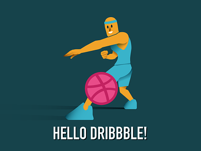 Hello dribbble! Catch! debut pass vector