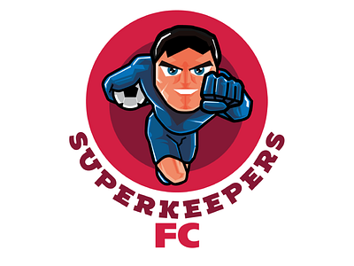 Superkeepers FC action decal football illustration soccer sticker vector illustration