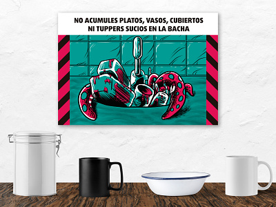 Pre-Apocalyptic Signage - Kitchen Sink digital digital art graphic design illustration limited color palette print signage