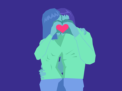Lovers' privacy graphic design illustration limted color palette love vector vector art vectorart