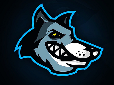 Wolf logo for client ‘MacTire’ cartoon gaming hive illustration logo logodesign twitch