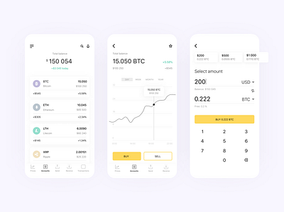 Cryptocurrency mobile wallet app crypto exchange crypto wallet cryptocurrency currency design finance finance app ui ux