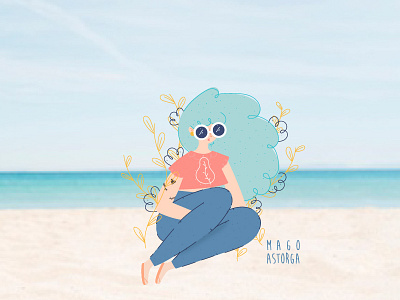 Beach Life girlpower illustration vector wacom