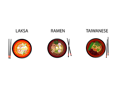 Asian Food illustration illustration art illustrations laksa nodes ramen taiwanese