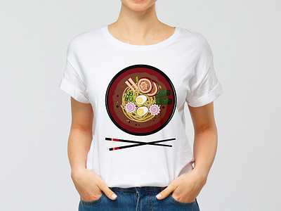 Ramen (asian food) illustration illustration art illustrations noodles noodles lover ramen t shirt design t shirt mockup