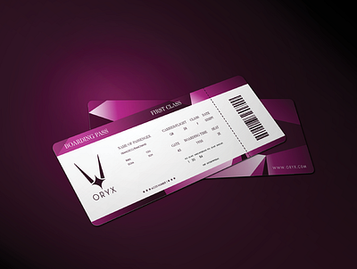 Oryx -flight ticket brand design brandidentity branding logo logo designer logodesign luxurious luxury luxury brand visual design visual identity